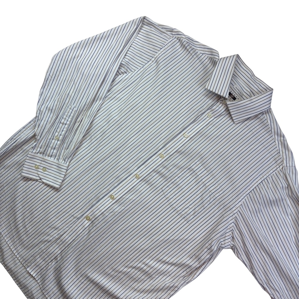 Joseph Abboud Classic Fit Striped Dress‎ Shirt Mens 17 34/35 Long Sleeve